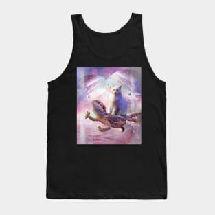 Space Cat Riding Bearded Dragon Lizard Tank Top